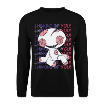 Creepy Voodoo Doll That Thinks of You Witchcraft - Unisex Sweatshirt - black - Front - Alina (178cm) & Michal (187cm)