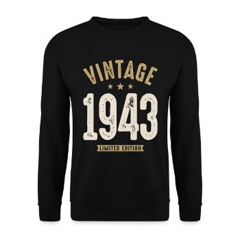 Vintage 1943 - 79th Birthday Retro Classic - Unisex Sweatshirt - black - Front - Alina (178cm) & Michal (187cm)