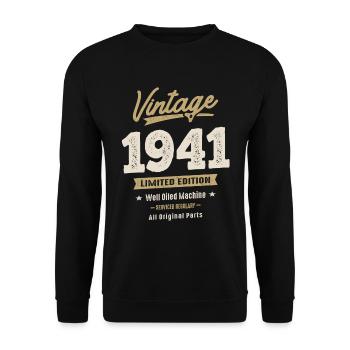 Vintage 1941 - 81st Birthday Retro Classic - Unisex Sweatshirt - black - Front - Alina (178cm) & Michal (187cm)