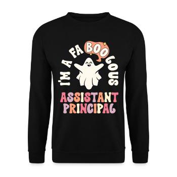 Faboolous Assistant Principal Retro Halloween - Unisex Sweatshirt - black - Front - Alina (178cm) & Michal (187cm)