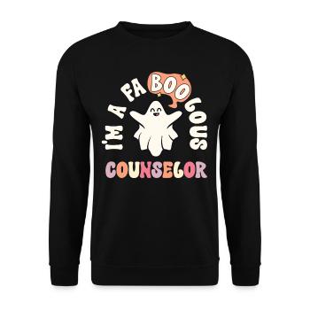 Faboolous Counselor Retro Halloween School - Unisex Sweatshirt - black - Front - Alina (178cm) & Michal (187cm)