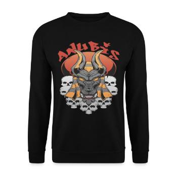 Anubis Egypt God of the Dead Egyptologist Pyramids Souv - Unisex Sweatshirt - black - Front - Alina (178cm) & Michal (187cm)