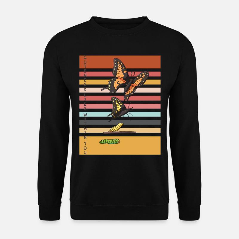 Niedlicher Schmetterling Evolution Schmetterlinge - Unisex Pullover - Schwarz