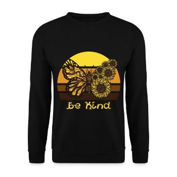 Être enfant papillon tournesol papillons L - Sweat-shirt Unisexe - noir - Devant - Alina (178cm) & Michal (187cm)