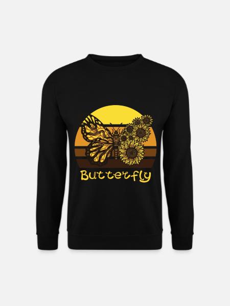 Sonnenblume Schmetterling Liebe Schmetterlinge Her - Unisex Pullover - Schwarz