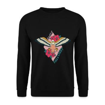 Adler Falknerei Raubvögel Falke - Unisex Pullover - Schwarz - Vorne - Alina (178cm) & Michal (187cm)