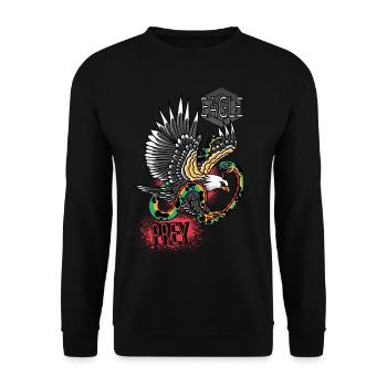 Falke Scharfe Objekte Falknerei Adler Habicht Falk - Unisex Pullover - Schwarz - Vorne - Alina (178cm) & Michal (187cm)