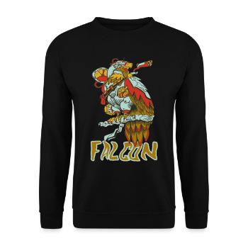 Eagle Nature Fauconnerie de montagne Oiseaux de proie Faucon autour des palombes - Sweat-shirt Unisexe - noir - Devant - Alina (178cm) & Michal (187cm)