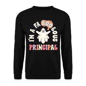Faboolous Principal Retro Halloween Vintage - Unisex Sweatshirt - black - Front - Alina (178cm) & Michal (187cm)