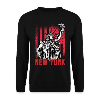 Liberty Statue NY Souvenir New York City USA - Unisex Sweatshirt - black - Front - Alina (178cm) & Michal (187cm)