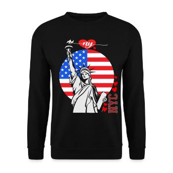 NY Souvenir New York City Manhattan États-Unis - Sweat-shirt Unisexe - noir - Devant - Alina (178cm) & Michal (187cm)