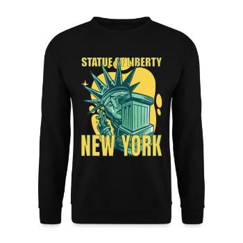 New York City Liberty Statue Manhattan USA - Unisex Sweatshirt - black - Front - Alina (178cm) & Michal (187cm)