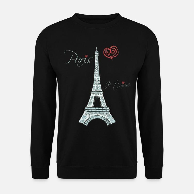 Eiffelturm Bonjour Paris Liebe Fahrrad Liebe aus F - Unisex Pullover - Schwarz