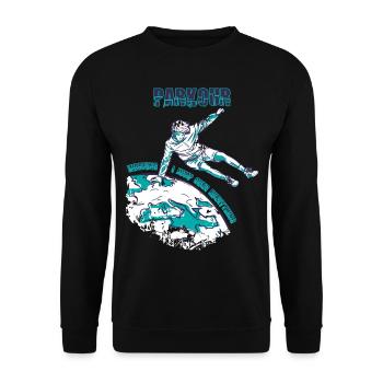 Avertissement Parkour Sautez par-dessus tout Freestyle Runnin - Sweat-shirt Unisexe - noir - Devant - Alina (178cm) & Michal (187cm)