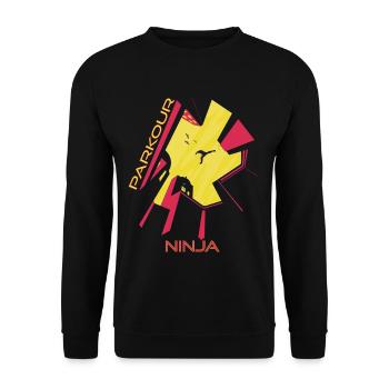 Ninja Parkour Jumping Building Freestyle City Runn - Unisex Sweatshirt - black - Front - Alina (178cm) & Michal (187cm)