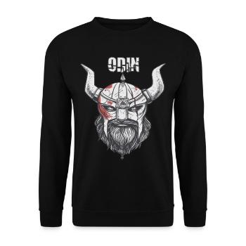 Wikinger Ragnar Odin Walhalla-Krieger Mythologie - Unisex Pullover - Schwarz - Vorne - Alina (178cm) & Michal (187cm)