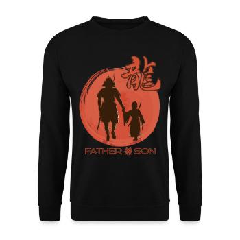 Samouraï Père Guerrier Japonais Katana S - Sweat-shirt Unisexe - noir - Devant - Alina (178cm) & Michal (187cm)