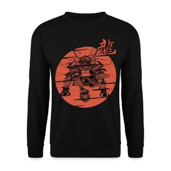 Samurai Football Funny Warrior Armor Japanese - Unisex Sweatshirt - black - Front - Alina (178cm) & Michal (187cm)