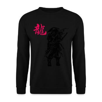 Art japonais Samouraï Ninja Guerrier Japonais - Sweat-shirt Unisexe - noir - Devant - Alina (178cm) & Michal (187cm)