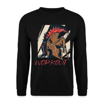 Sparta Glory Spartan Helmet Ancient Greece - Unisex Sweatshirt - black - Front - Alina (178cm) & Michal (187cm)