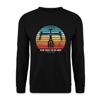 Keine Gnade Für Die Wade Mit Gravelbike Fahrrad - Unisex Pullover - Schwarz - Vorne - Alina (178cm) & Michal (187cm)