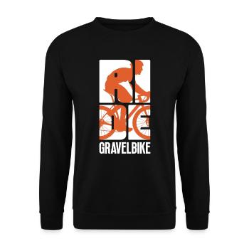 Ride Gravelbike - Radsport mit Fahrrad am Schotter - Unisex Pullover - Schwarz - Vorne - Alina (178cm) & Michal (187cm)