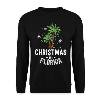 Christmas In Florida Deck The Palm Trees Family - Unisex Sweatshirt - black - Front - Alina (178cm) & Michal (187cm)