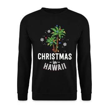 Weihnachten in Hawaii Deck Die Palmen Familie - Unisex Pullover - Schwarz - Vorne - Alina (178cm) & Michal (187cm)