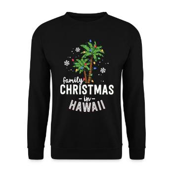 Family Christmas In Hawaii Palm Trees Xmas Beach - Unisex Sweatshirt - black - Front - Alina (178cm) & Michal (187cm)