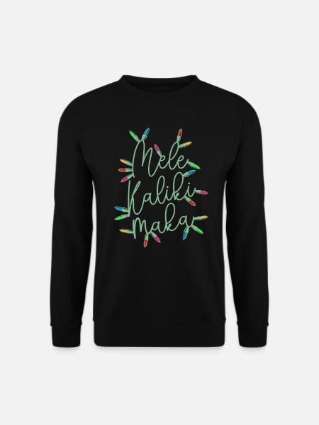 Mele Kalikimaka Weihnachtsbeleuchtung Festliche Feiertage - Unisex Pullover - Schwarz