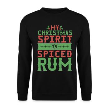 Christmas Spirit is Spiced Rum Funny Bar - Unisex Sweatshirt - black - Front - Alina (178cm) & Michal (187cm)