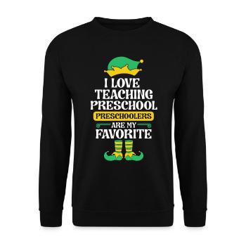 Preschool Teacher Elf Christmas Pre-K School I - Unisex Sweatshirt - black - Front - Alina (178cm) & Michal (187cm)