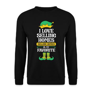 Agent immobilier Christmas Elf Team I Love - Sweat-shirt Unisexe - noir - Devant - Alina (178cm) & Michal (187cm)