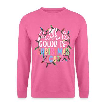 Meine Lieblingsfarbe ist Weihnachtsbeleuchtung Weihnachten - Unisex Pullover - Pink - Vorne