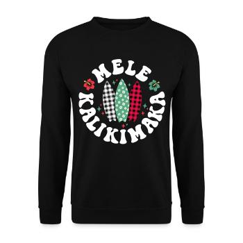 Mele Kalikimaka Christmas In Hawaii Hawaiian - Unisex Sweatshirt - black - Front - Alina (178cm) & Michal (187cm)