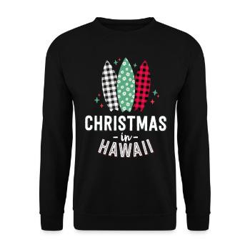 Christmas In Hawaii Family Vacation Tropical - Unisex Sweatshirt - black - Front - Alina (178cm) & Michal (187cm)