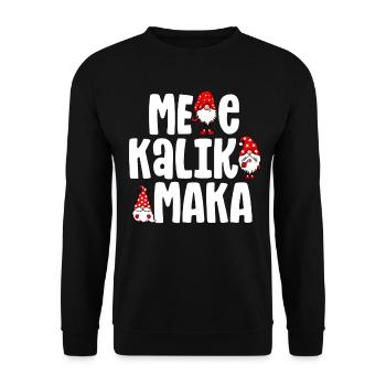 Mele Kalikimaka Christmas Gnomes Tropical Hawaii - Unisex Sweatshirt - black - Front - Alina (178cm) & Michal (187cm)