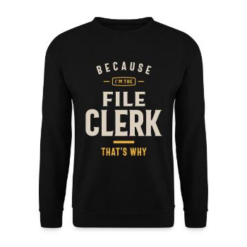 File Clerk Job Occupation Birthday Worker - Unisex Sweatshirt - black - Front - Alina (178cm) & Michal (187cm)