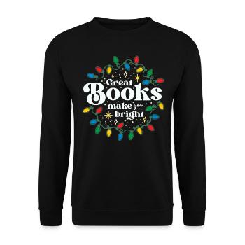 Les bons livres font de vous un brillant bibliothécaire de Noël - Sweat-shirt Unisexe - noir - Devant - Alina (178cm) & Michal (187cm)