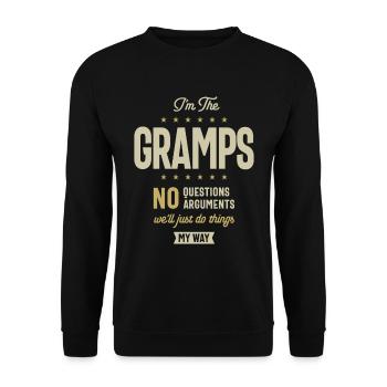 I'm Gramps We'll Just Do Thing My Way Dad Grandpa - Unisex Sweatshirt - black - Front - Alina (178cm) & Michal (187cm)