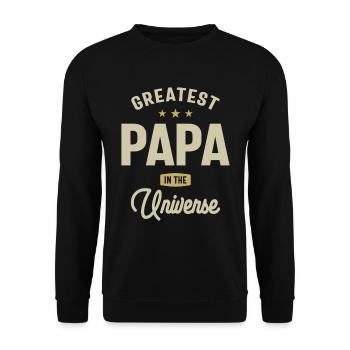 Greatest Papa in The Universe - Dad Grandpa - Unisex Sweatshirt - black - Front - Alina (178cm) & Michal (187cm)