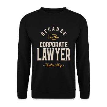 Corporate Lawyer Job Occupation Birthday Worker - Unisex Sweatshirt - black - Front - Alina (178cm) & Michal (187cm)