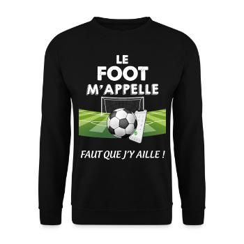 Le Foot M'Appelle Homme Football Passion - Sweat-shirt Unisexe - noir - Devant - Alina (178cm) & Michal (187cm)