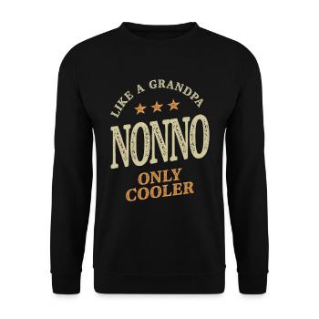 Nonno Like a Grandpa Only Cooler - Grandpa - Unisex Sweatshirt - black - Front - Alina (178cm) & Michal (187cm)