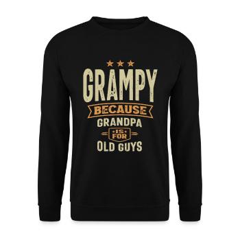 Grampy Because Grandpa Is For Old Guys - Grandpa - Unisex Sweatshirt - black - Front - Alina (178cm) & Michal (187cm)
