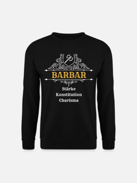 Barbar | Dungeons n Dragons, DSA, RPG - Unisex Pullover - Schwarz