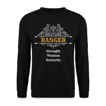 RANGER | Dungeons n Dragons, DSA, RPG - Unisex Pullover - Schwarz - Vorne - Alina (178cm) & Michal (187cm)