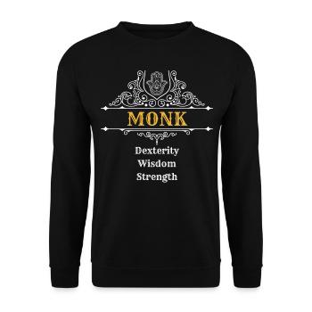 Monk | Dungeons n Dragons, DSA, RPG - Unisex Pullover - Schwarz - Vorne - Alina (178cm) & Michal (187cm)