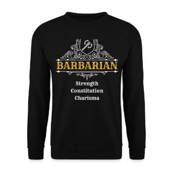 Barbarian | Dungeons n Dragons, DSA, RPG - Unisex Pullover - Schwarz - Vorne - Alina (178cm) & Michal (187cm)