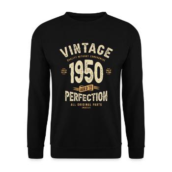 Vintage Since 1950 73rd Birthday - Unisex Sweatshirt - black - Front - Alina (178cm) & Michal (187cm)